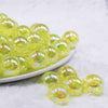 front view of a pile of 16mm Lime Green Crackle AB Bubblegum Beads