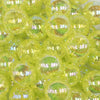 close up view of a pile of 16mm Lime Green Crackle AB Bubblegum Beads