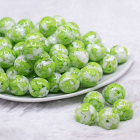 16mm Green Tablet Acrylic Bubblegum Beads