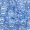Close up view of a pile of 16mm Blue Crackle AB Bubblegum Beads