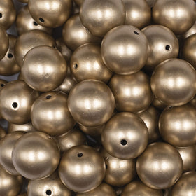 16mm Gold Matte Pearl Acrylic Bubblegum Jewelry Beads