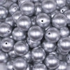 Close up view of a pile of 16mm Silver Matte Pearl Acrylic Bubblegum Jewelry Beads