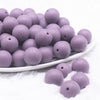 front view of a pile of 16mm Purple Matte Solid Chunky Bubblegum Beads