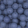 close up view of a pile of 16mm Slate Blue Matte Solid Chunky Bubblegum Beads