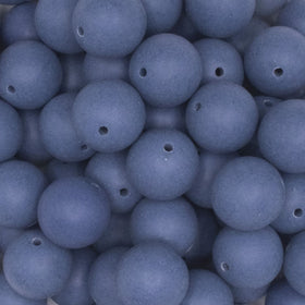 16mm Slate Blue Matte Solid Chunky Bubblegum Beads