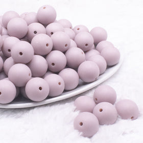16mm Taupe Matte Solid Chunky Bubblegum Beads
