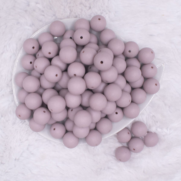top view of a pile of 16mm Taupe Matte Solid Chunky Bubblegum Beads