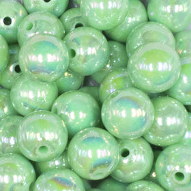 16mm Mint Green Solid AB Bubblegum Beads