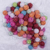top view of a pile of 16mm Rhinestone AB Acrylic Bubblegum Bead Mix - 100 Count