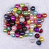 top view of a pile of 16mm Pearl Acrylic Bubblegum Bead Mix - 100 Count