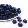 Front view of a pile of 16mm Navy Blue Solid Acrylic Bubblegum Jewelry Beads