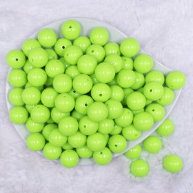 16mm Neon Lime Solid Acrylic Bubblegum Jewelry Beads
