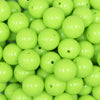 Close up view of a pile of 116mm Neon Lime Solid Acrylic Bubblegum Jewelry Beads