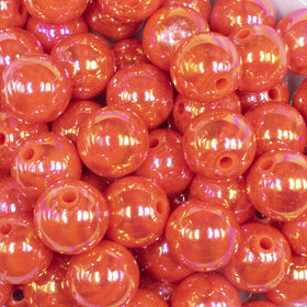 16mm Neon Orange Solid AB Bubblegum Beads