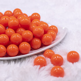 16mm Neon Orange Solid Acrylic Bubblegum Jewelry Beads