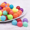 front view of a pile of 16mm Neon Solid Color Mix Acrylic Bubblegum Beads Bulk - 100 Count