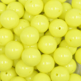 16mm Neon Yellow Solid Acrylic Bubblegum Jewelry Beads