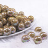 front view of a pile of 16mm Olive Green Solid AB Bubblegum Beads