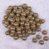 top view of a pile of 16mm Olive Green Solid AB Bubblegum Beads