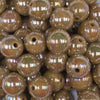 close up view of a pile of 16mm Olive Green Solid AB Bubblegum Beads