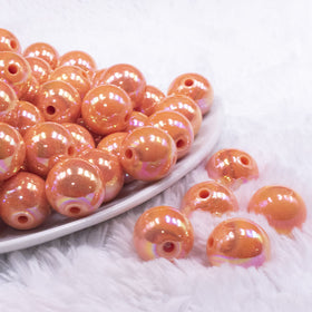 16mm Orange Solid AB Bubblegum Beads