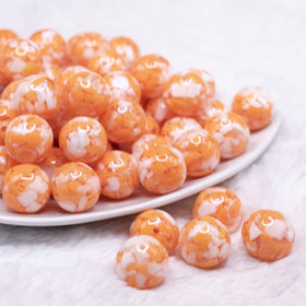 16mm Orange Tablet Acrylic Bubblegum Beads