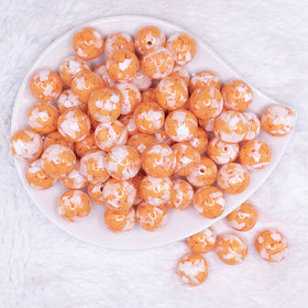 16mm Orange Tablet Acrylic Bubblegum Beads