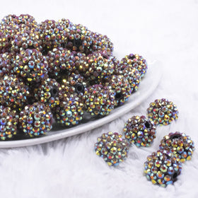 16mm Peacock Rhinestone AB Chunky Bubblegum Jewelry Beads