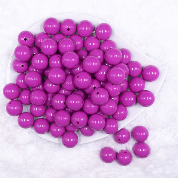 Top view of a pile of 16mm Peony Pink Solid Acrylic Bubblegum Jewelry Beads