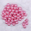Top view of a pile of 16mm Pink Faux Pearl Acrylic Bubblegum Jewelry Beads