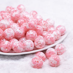 16mm Pink Tablet Acrylic Bubblegum Beads