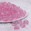 front view of a pile of 20mm Pink Transparent Faceted Bubblegum Beads