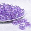 front view of a pile of 16mm Purple Crackle AB Bubblegum Beads