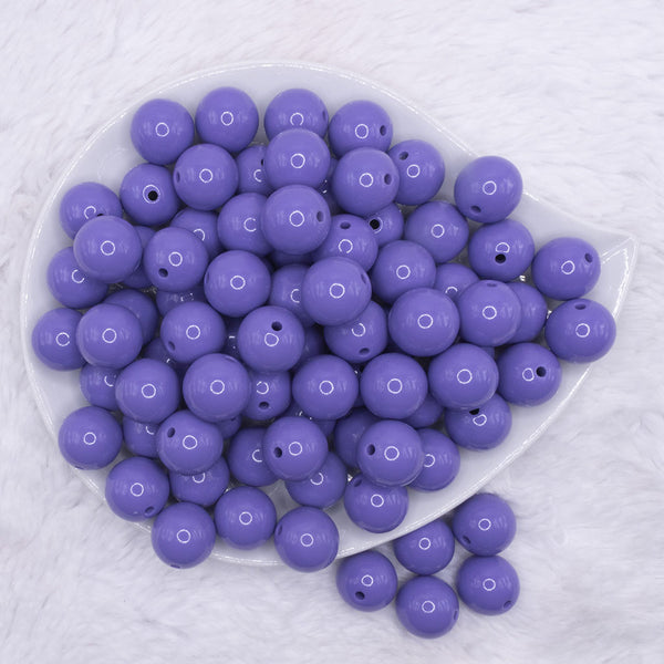 top view of a pile of 16mm Purple Solid Acrylic Bubblegum Jewelry Beads
