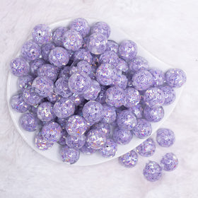 16mm Purple Majestic Confetti Bubblegum Beads