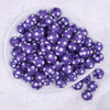 top view of a pile of 16mm Purple with White Polka Dots Bubblegum Beads