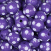Close up view of a pile of 16mm Purple with White Polka Dots Bubblegum Beads
