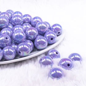 16mm Periwinkle Purple Solid AB Bubblegum Beads