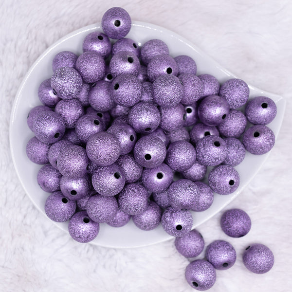 top view of a pile of 16mm Purple Stardust Acrylic Bubblegum Beads