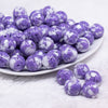 front view of a pile of 16mm Purple Tablet Acrylic Bubblegum Beads