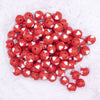 top view of a pile of 16mm Red with White Hearts Bubblegum Beads