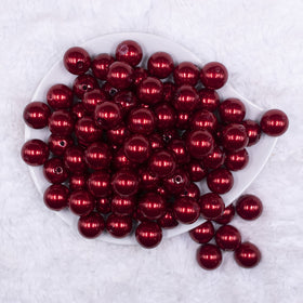 16mm Red Faux Pearl Acrylic Bubblegum Jewelry Beads