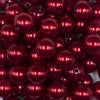 Close up view of a pile of 16mm Red Faux Pearl Acrylic Bubblegum Jewelry Beads