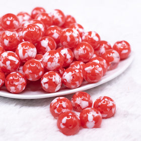 16mm Red Tablet Acrylic Bubblegum Beads