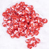 top view of a pile of 16mm Red Tablet Acrylic Bubblegum Beads