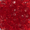 close up view of a pile of 16mm Red Transparent Faceted Bubblegum Beads