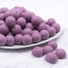 front view of a pile of 16mm Rose Matte Solid Chunky Bubblegum Beads