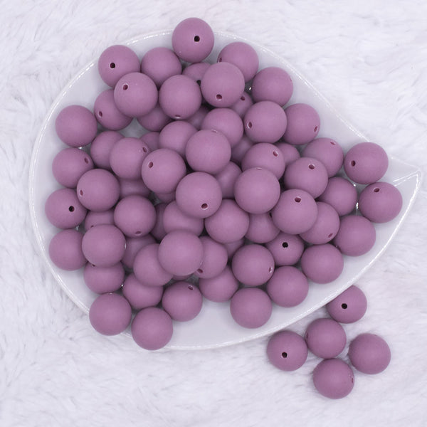 top view of a pile of 16mm Rose Matte Solid Chunky Bubblegum Beads