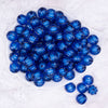 top view of a pile of 16mm Royal Blue Transparent Pumpkin Shaped Bubblegum Beads