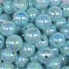 close up view of a pile of 16mm Seafood Blue Solid AB Bubblegum Beads